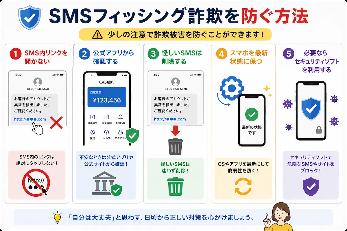 SMSフィッシング詐欺の防ぎ方