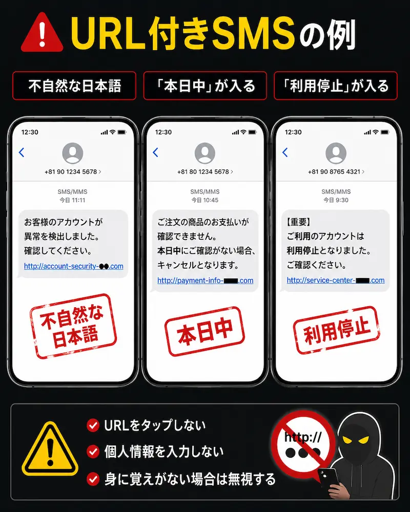 SMSフィッシング詐欺の例2