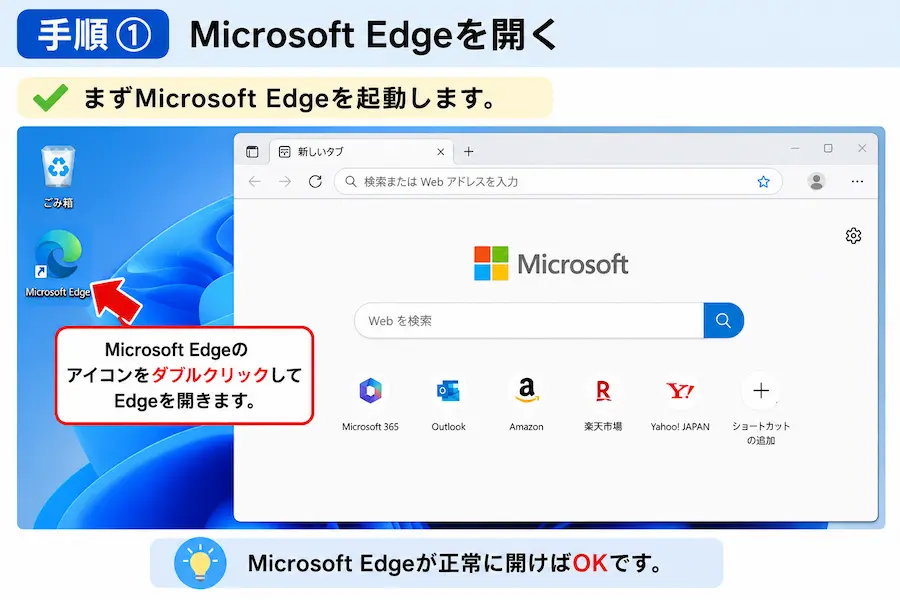 Edgeの起動の仕方