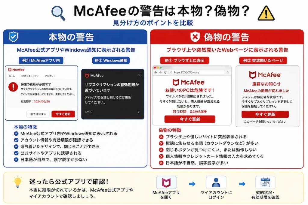 本物と偽物比較図