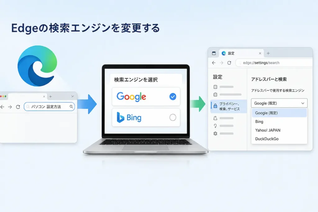 Microsoft Edgeの検索エンジンを変更する方法
